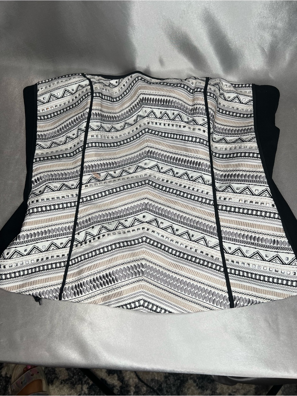 White House Black Market Black & White Patterned Tank Top